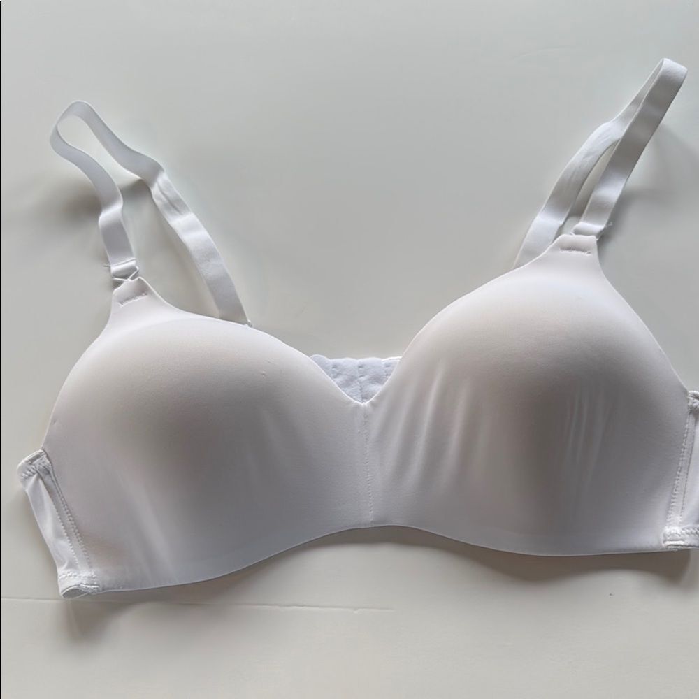 WARNERS WHITE T-SHIRT BRA WIREFREE White Seamless Women's Bra 38B